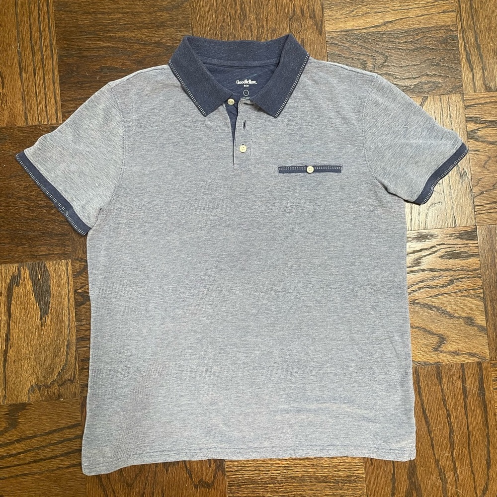Goodfellow & Co. Knit Polo Shirt Men’s Standard Fit Large Blue Like New sweater